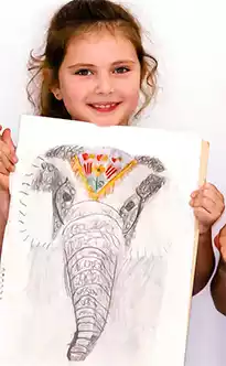 Art Lessons in Auckland - Elephant Drawing