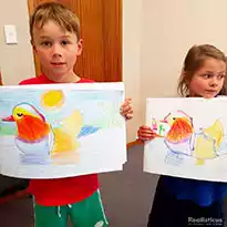 Art Lessons in Auckland  - Mandarin Duck Bird Drawing