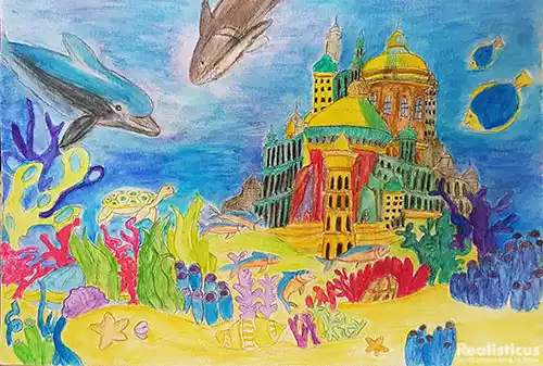 Under the Sea Drawing from  Realisticus Art Academy Kids Art Show in Auckland 2018